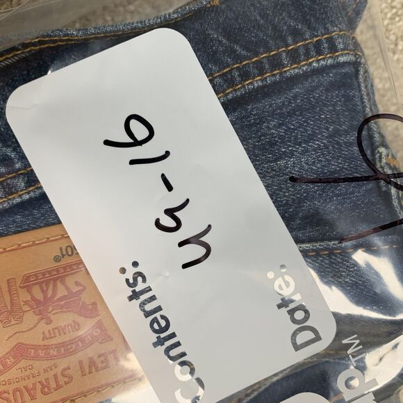 Levis Women 501 Denim Mini Shorts Button Fly Blue Size 28 Cotton 49-16 - Picture 8 of 8